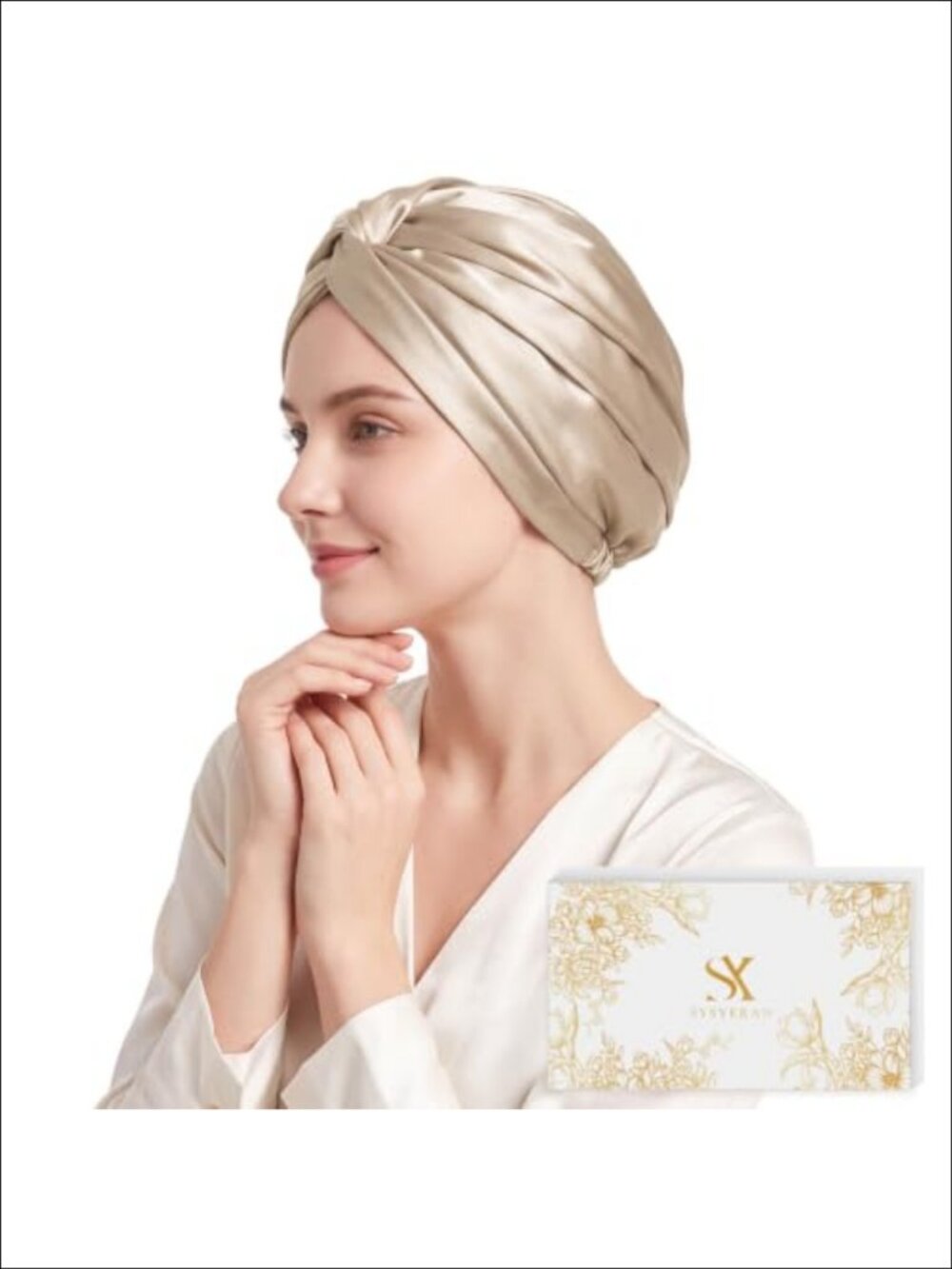 19mm Mulberry Silk Hair Bonnet for Sleeping Women Adjustable